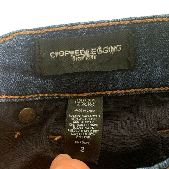 Express Women's Jegging Skinny Jeans Cropped Frayed Leg Size 2 Stretch High Rise - Picture 5 of 8